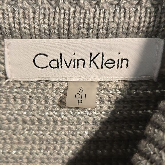 Calvin Klein Women's Gray metallic Cowl Neck Sweater size S - Picture 5 of 10